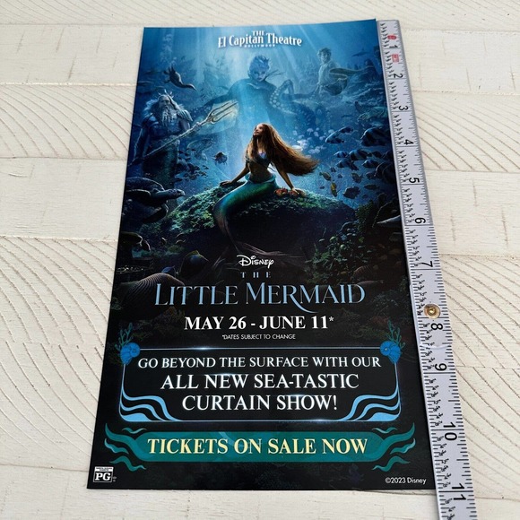 The Little Mermaid 2023 Hollywood El Capitan Theatre Mini Promo Poster 11x6" - Picture 6 of 7